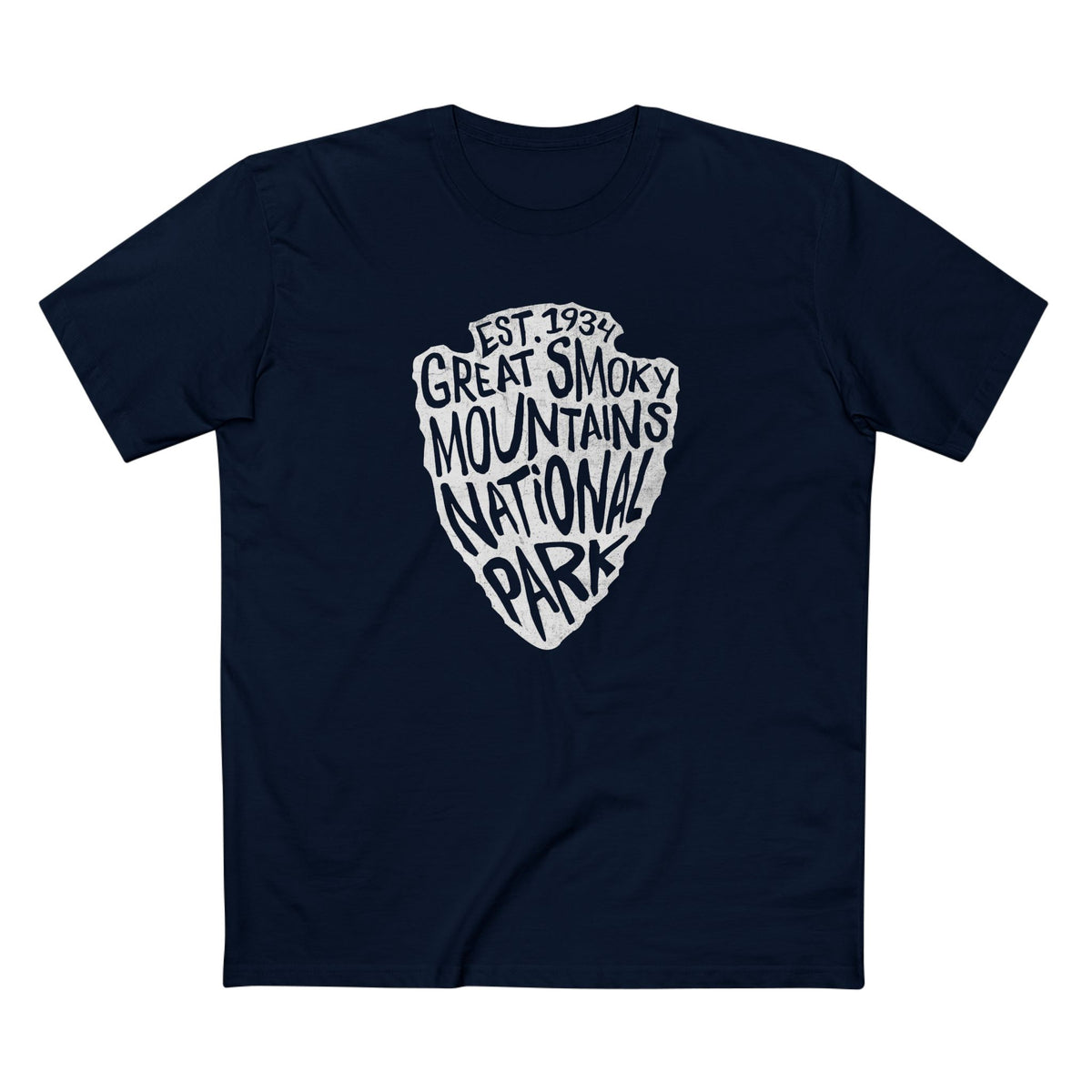 Great Smoky Mountains National Park T-Shirt - Arrowhead Design in Navy