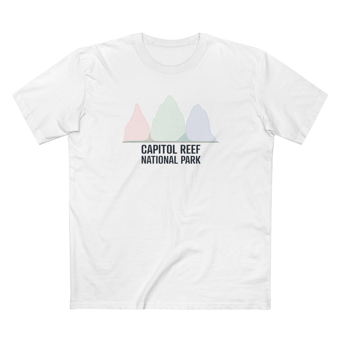 Capitol Reef National Park T-Shirt - Histogram Design in White