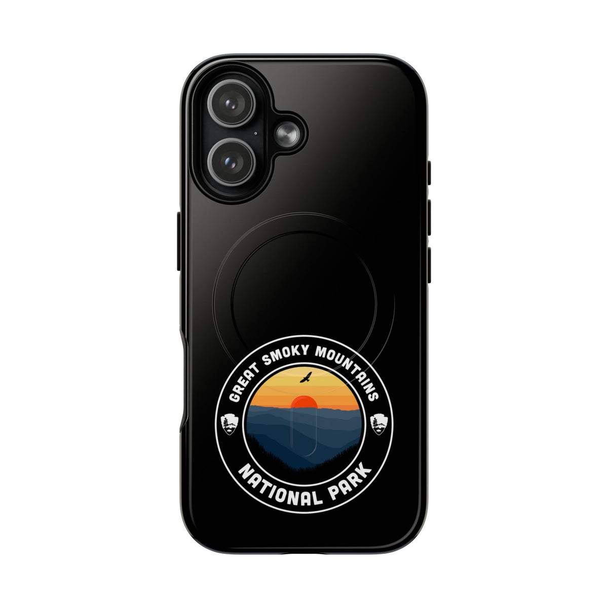 Great Smoky Mountains National Park iPhone Case with MagSafe - Round Emblem Design