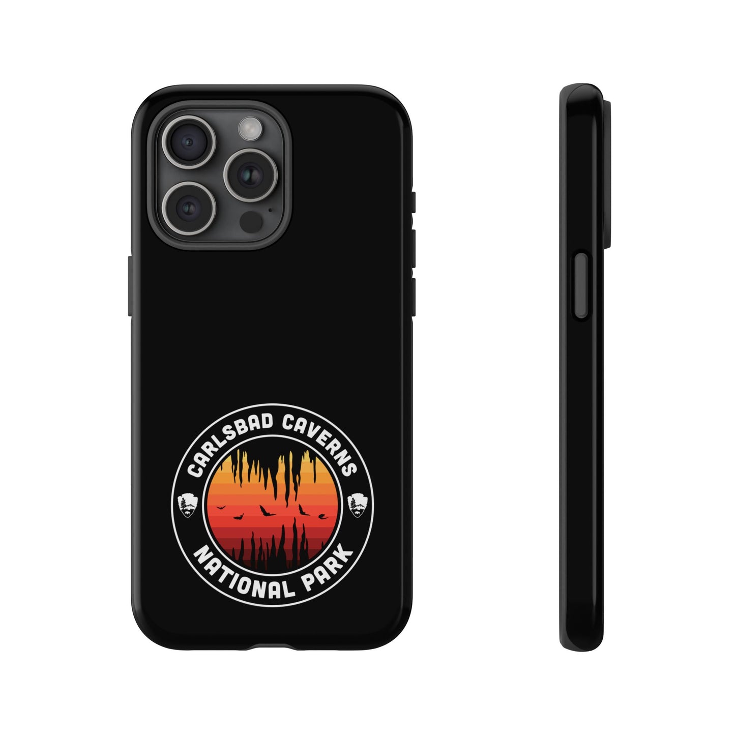 Carlsbad Caverns National Park Phone Case - Orange Round Emblem Design