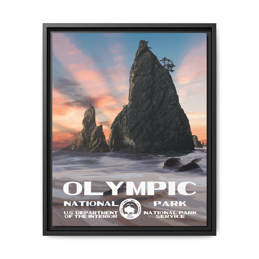 Olympic National Park Framed Canvas - WPA Poster