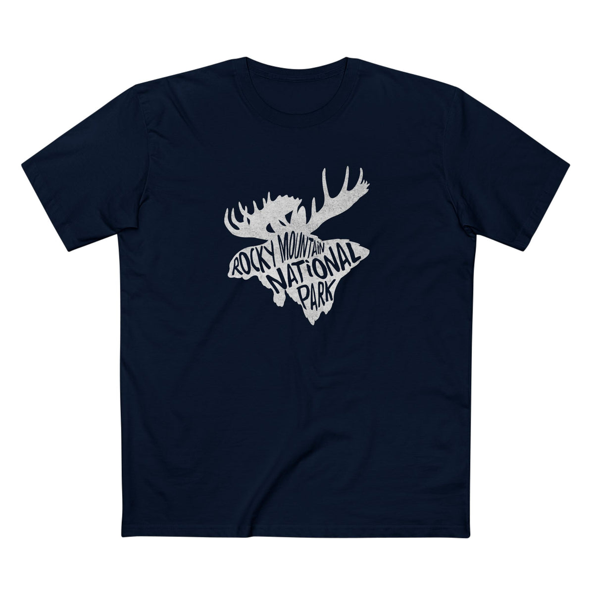 Rocky Mountain National Park T-Shirt - Moose in Navy