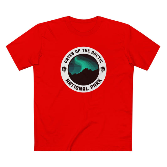 Gates of the Arctic National Park T-Shirt - Round Badge Design in Red