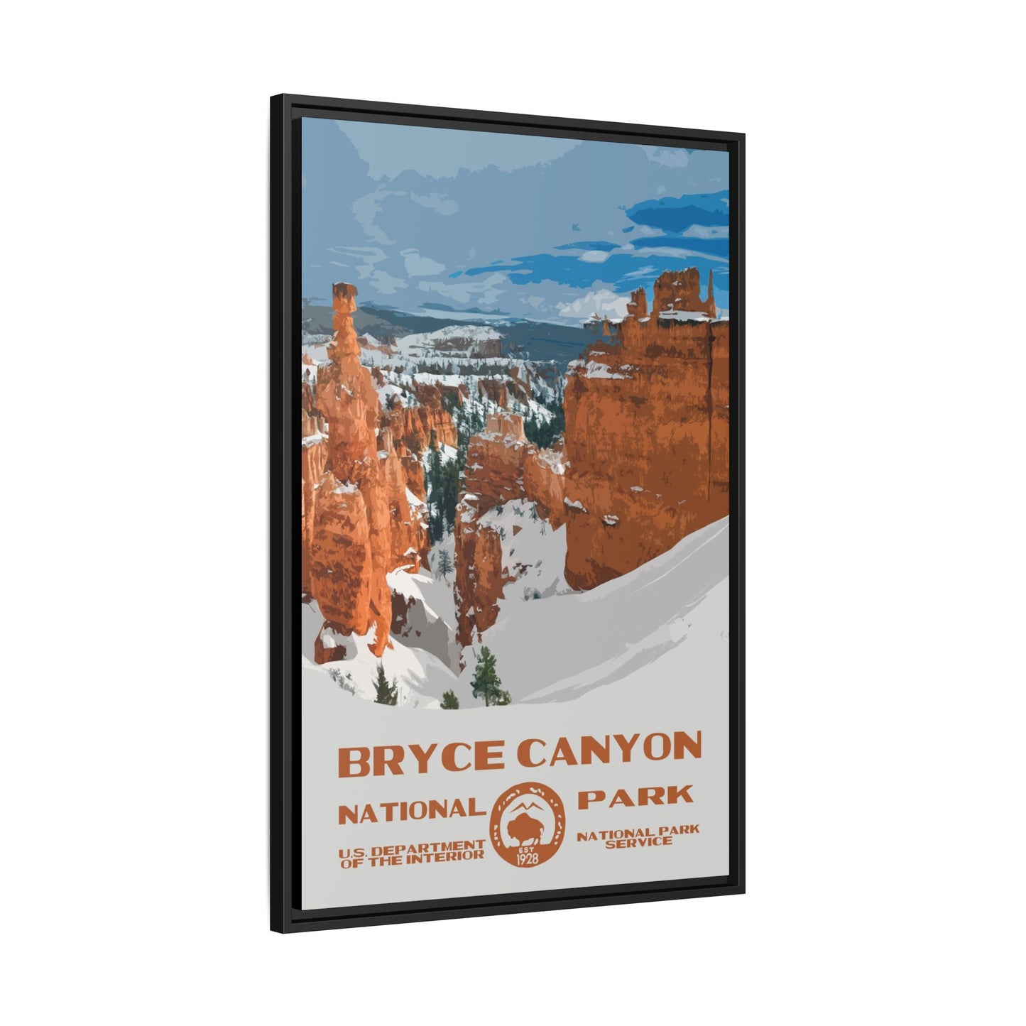 Bryce Canyon National Park Framed Canvas - WPA Poster