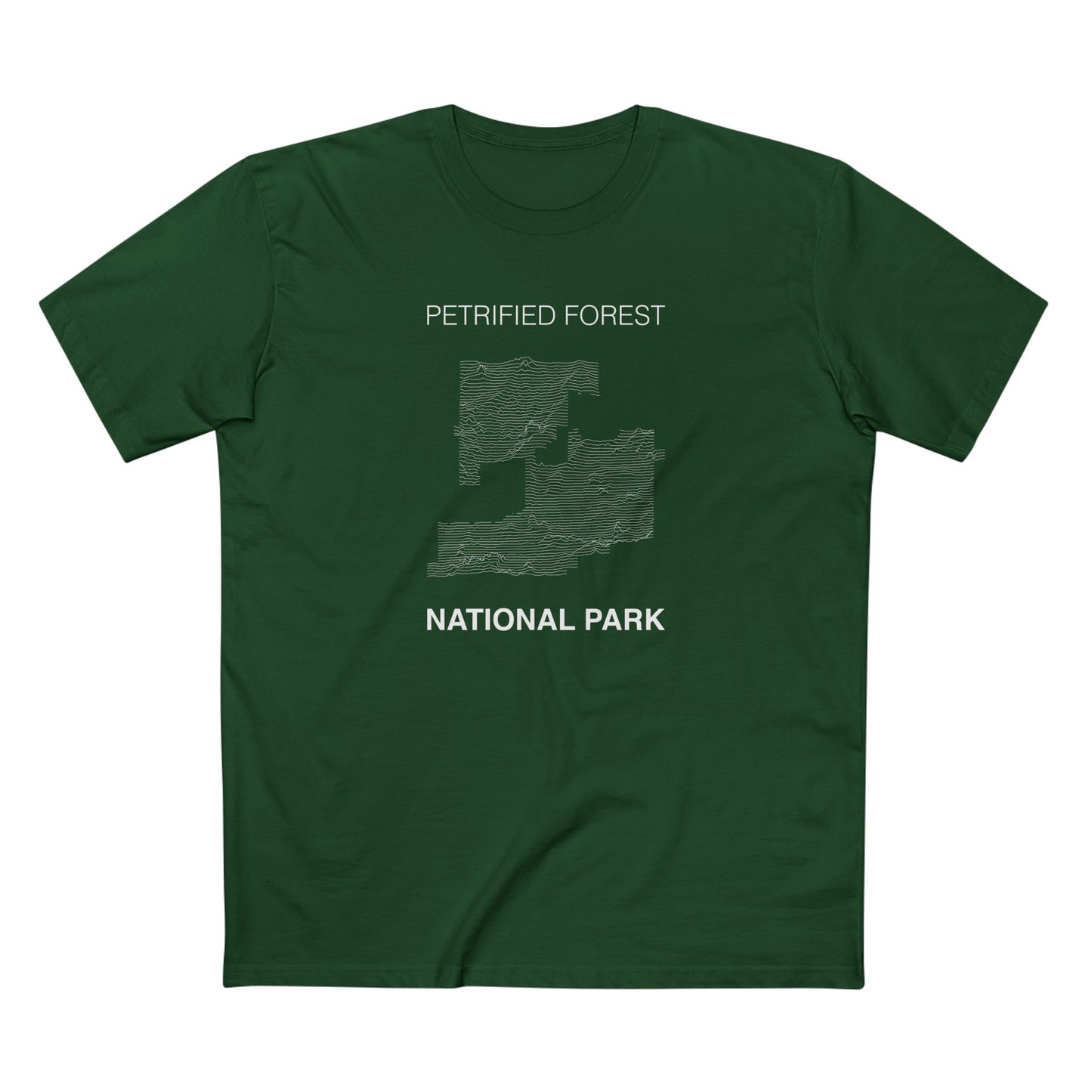 Petrified Forest National Park T-Shirt Lines in Forest Green