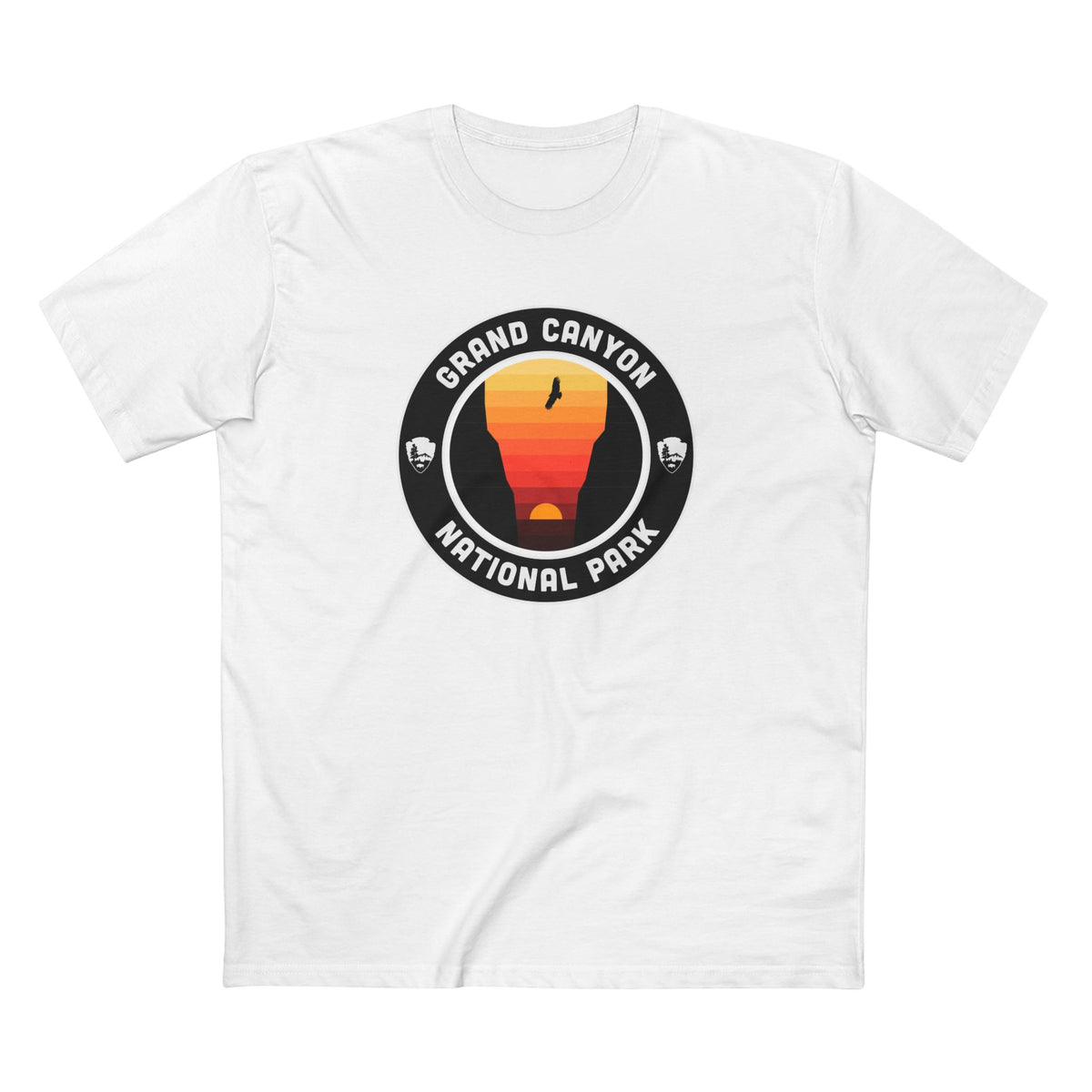Grand Canyon National Park T-Shirt - Round Badge Design in White