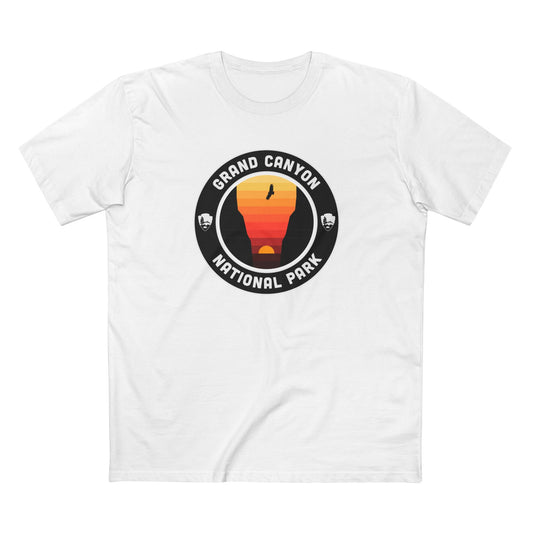 Grand Canyon National Park T-Shirt - Round Badge Design in White