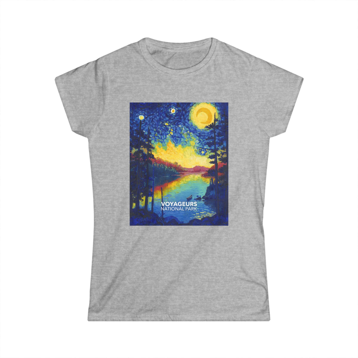 Voyageurs National Park T-Shirt - Women's Starry Night — close-up