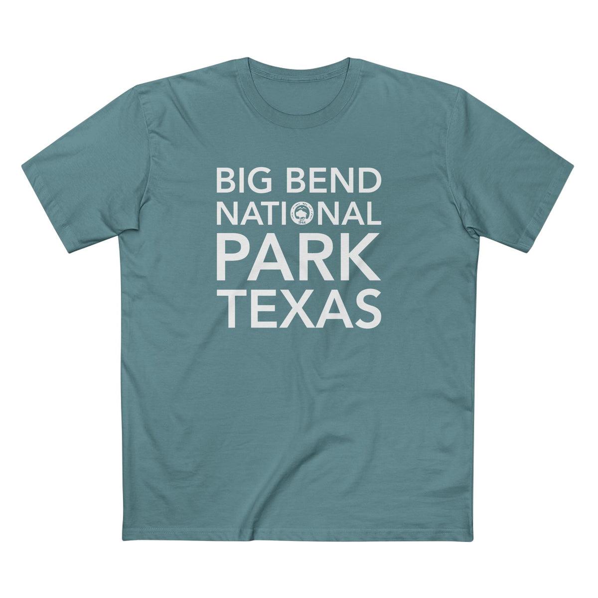 Big Bend National Park T-Shirt Block Text in Slate Blue