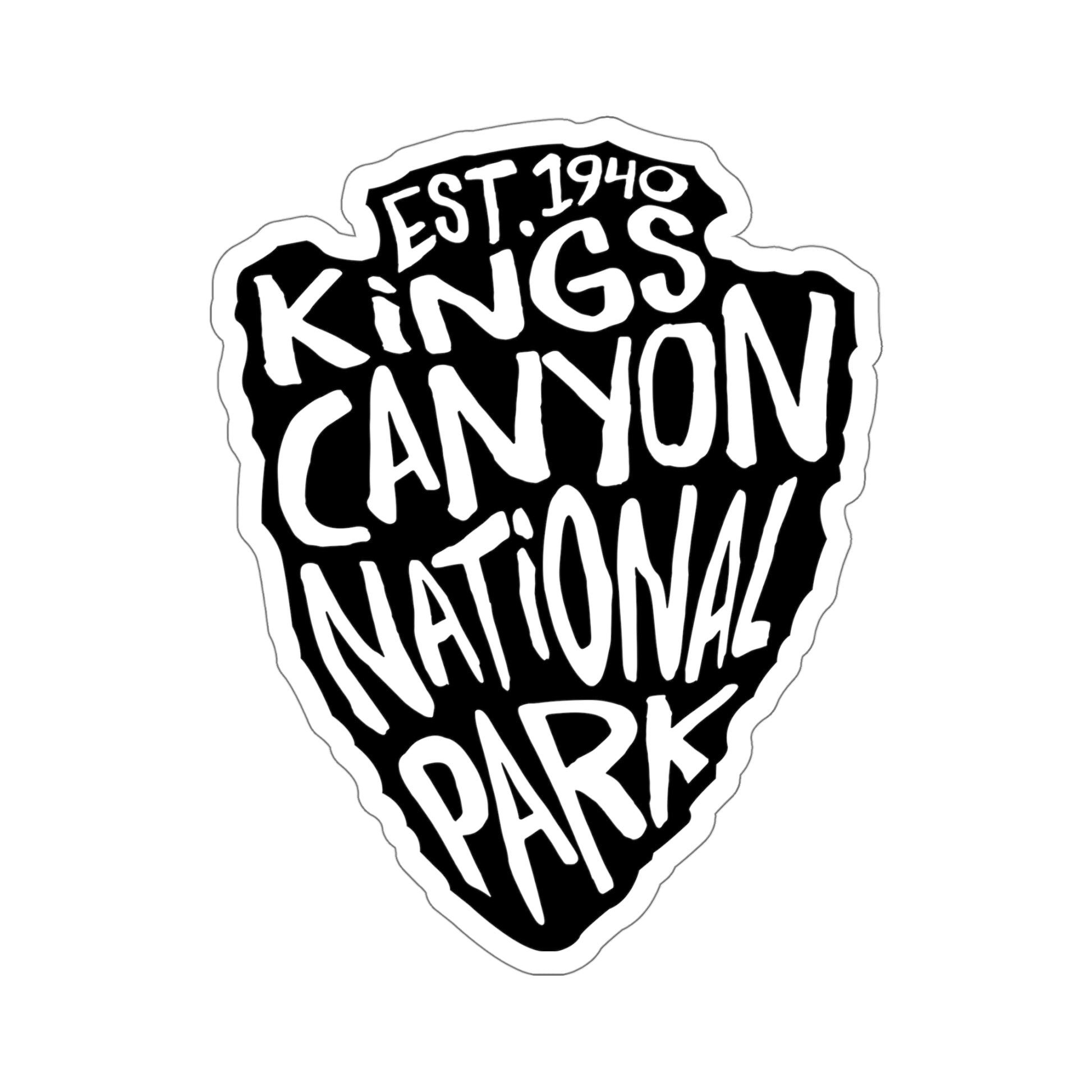 Kings Canyon National Park sticker featuring a National Park Service arrowhead design