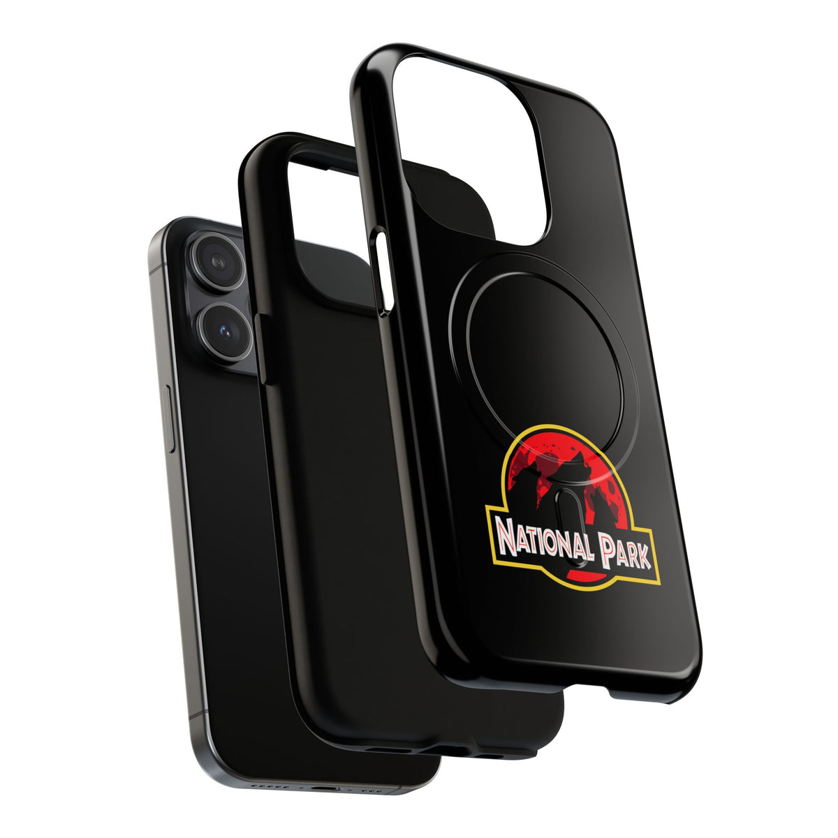 3 Wolf National Park iPhone Case with MagSafe - Parody Logo