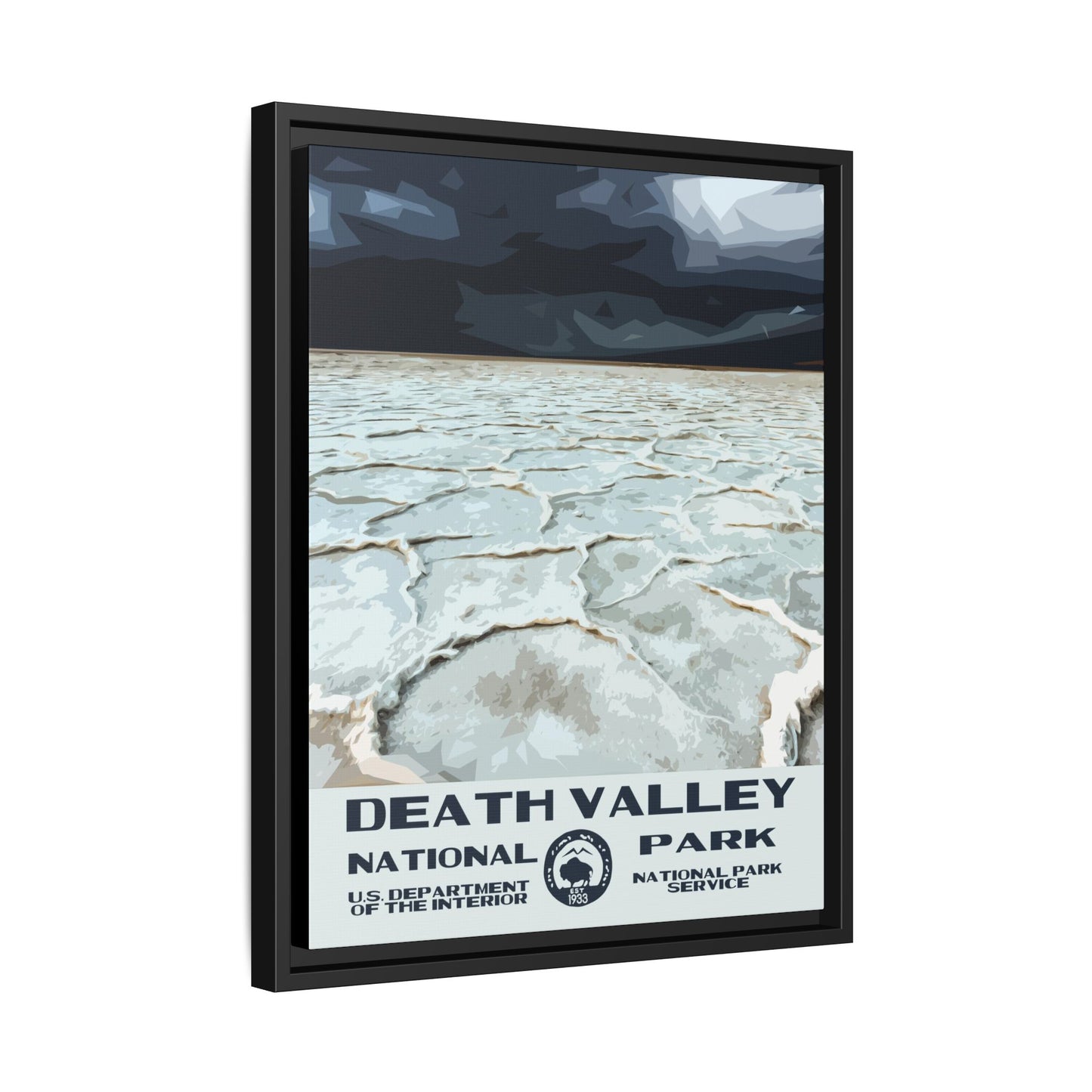 Death Valley National Park Framed Canvas - WPA Poster Badwater Basin