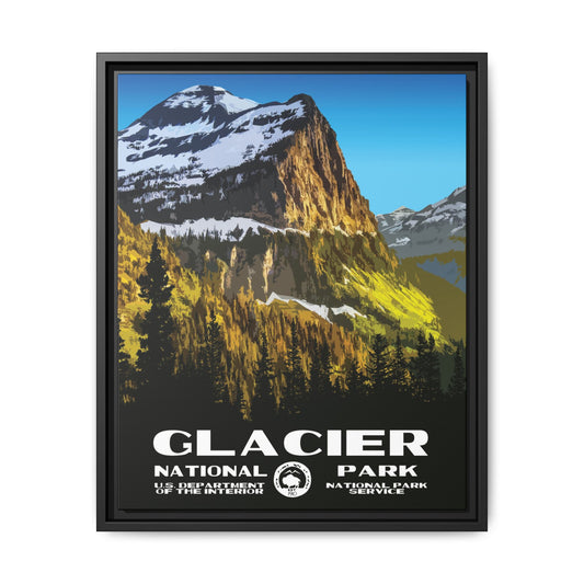 Glacier National Park Framed Canvas - WPA Poster