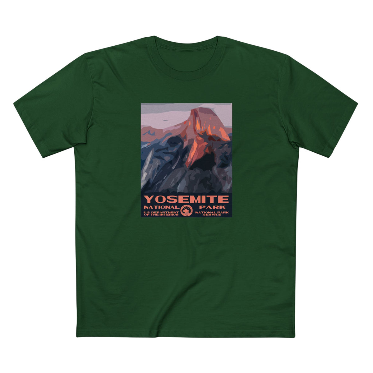 Yosemite National Park T-Shirt - WPA Poster Design in Forest Green