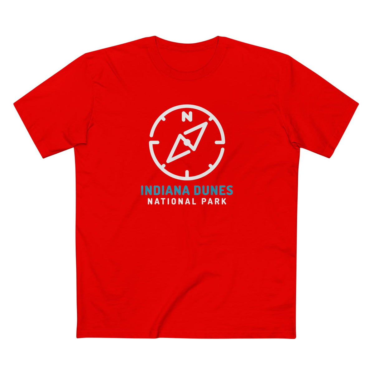 Indiana Dunes National Park T-Shirt Compass Design in Red