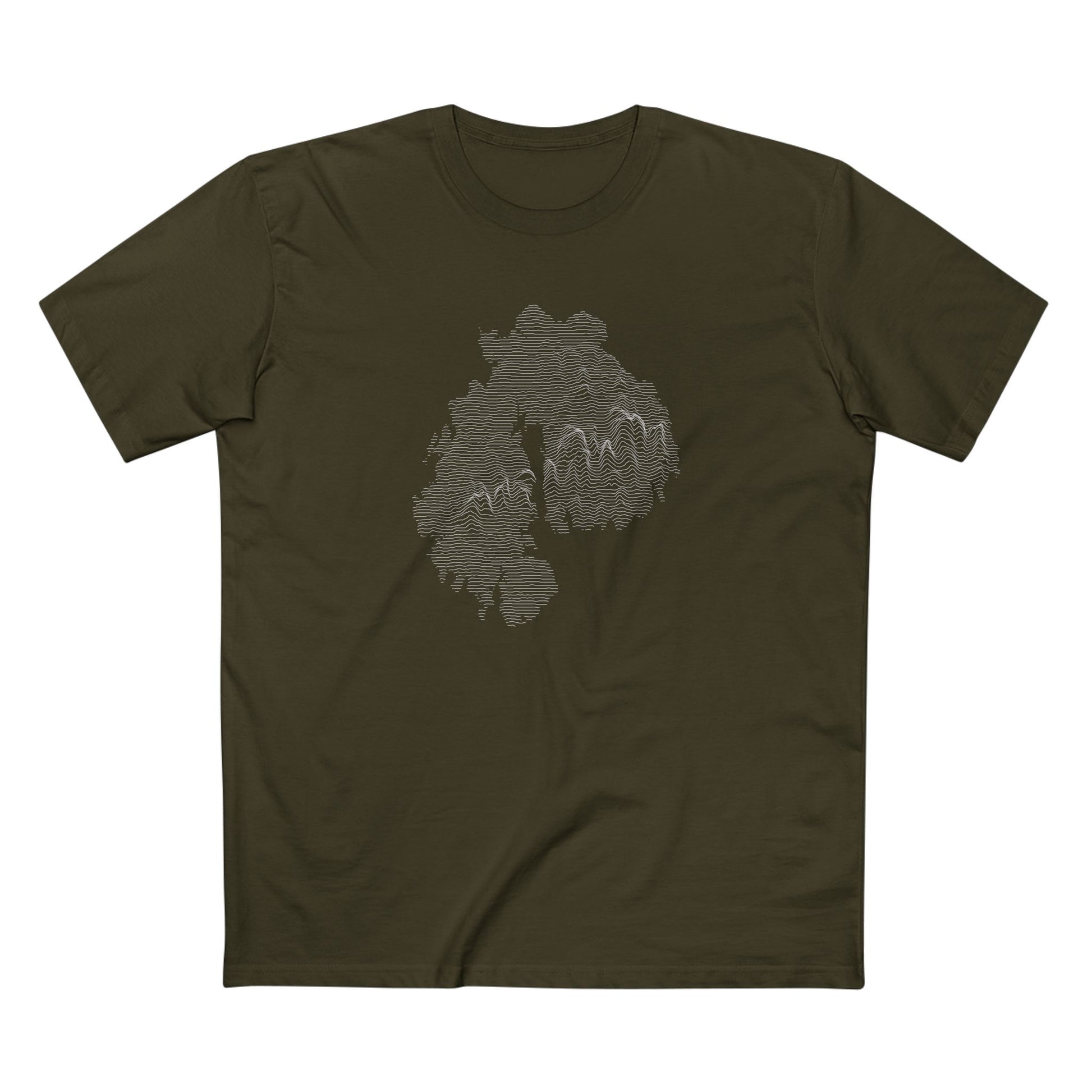 Mount Desert Island & Acadia National Park T-Shirt - Topographical Lines in Army