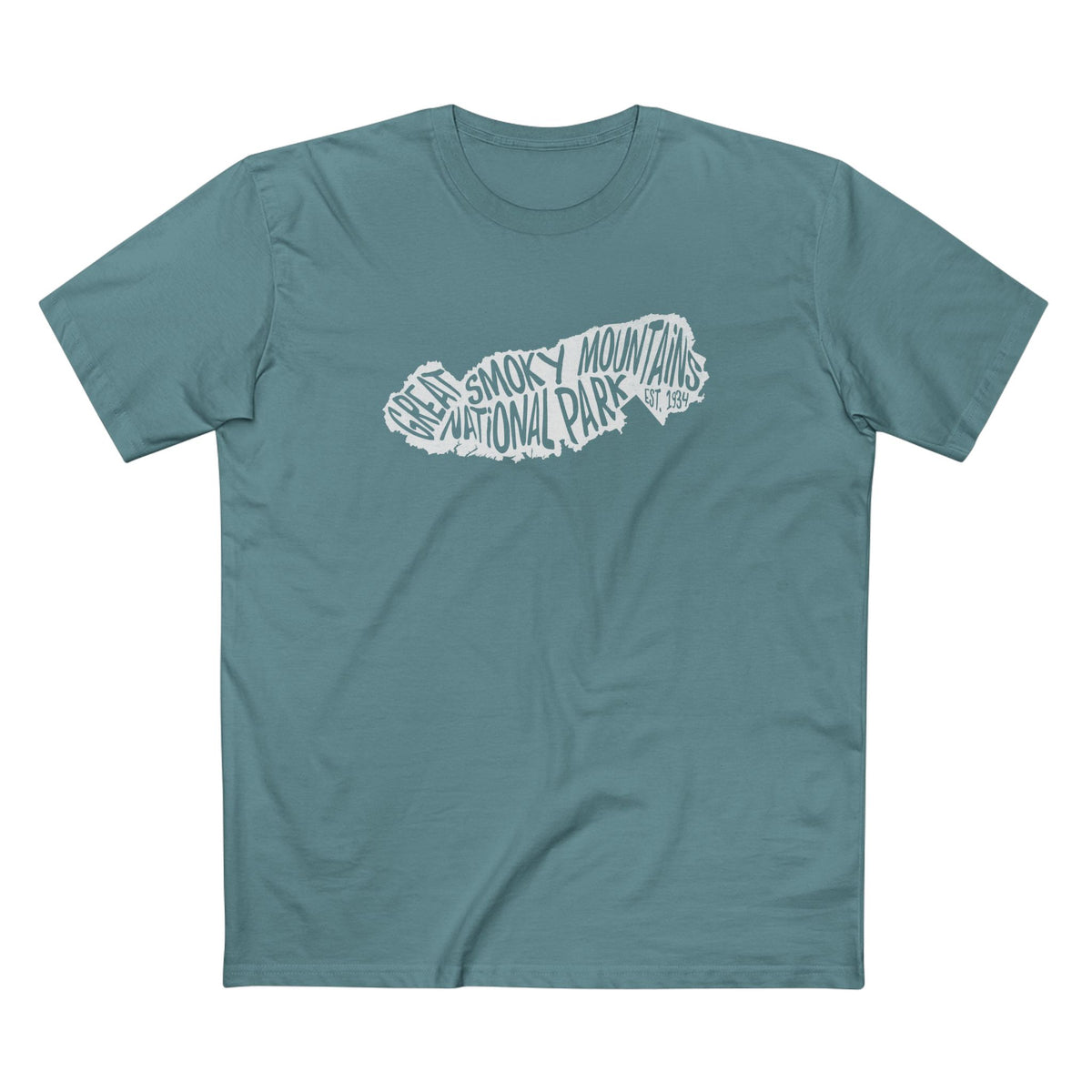 Great Smoky Mountains National Park T-Shirt - Map in Slate Blue