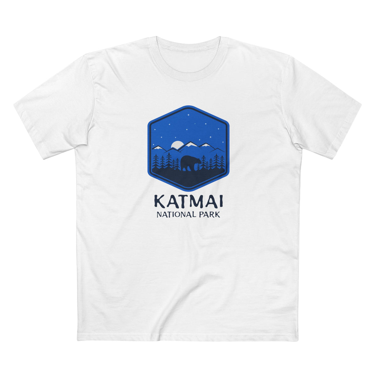 Katmai National Park T-Shirt - Bear Graphic in White