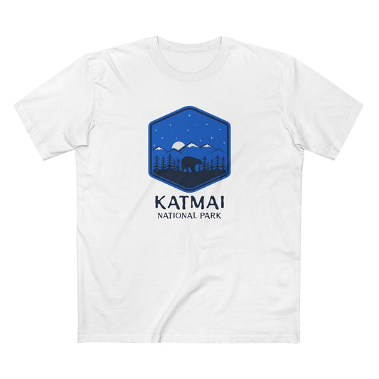 Katmai National Park T-Shirt - Bear Graphic in White