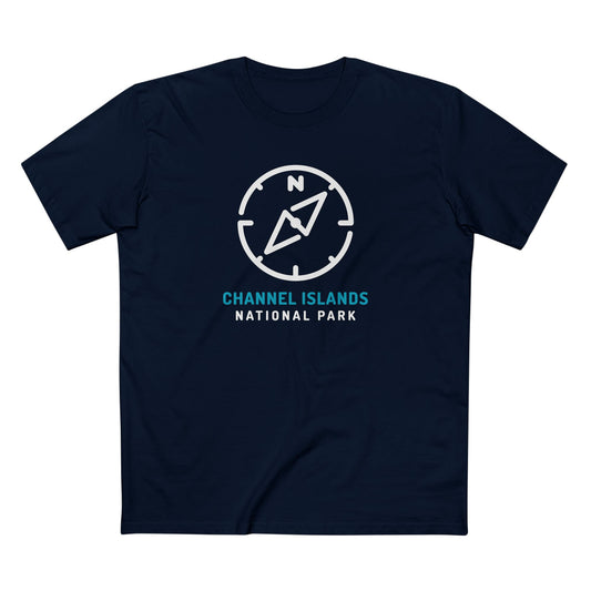 Channel Islands National Park T-Shirt Compass Design in Navy