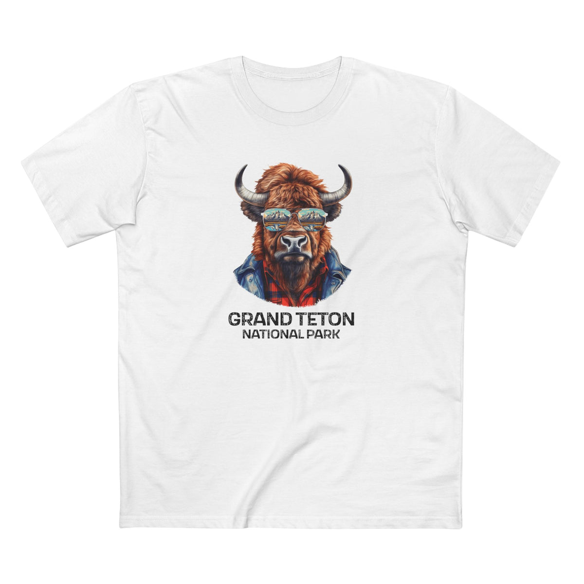 Grand Teton National Park T-Shirt - Bison in White