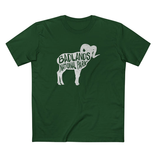 Badlands National Park T-Shirt - Bighorn Sheep in Forest Green