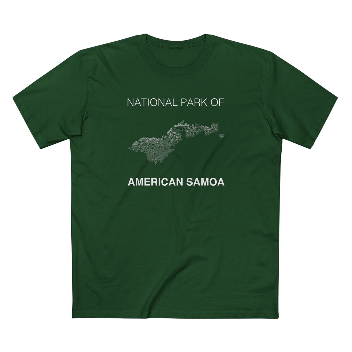 National Park of American Samoa T-Shirt Lines in Forest Green