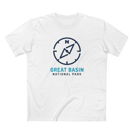 Great Basin National Park T-Shirt Compass Design in White