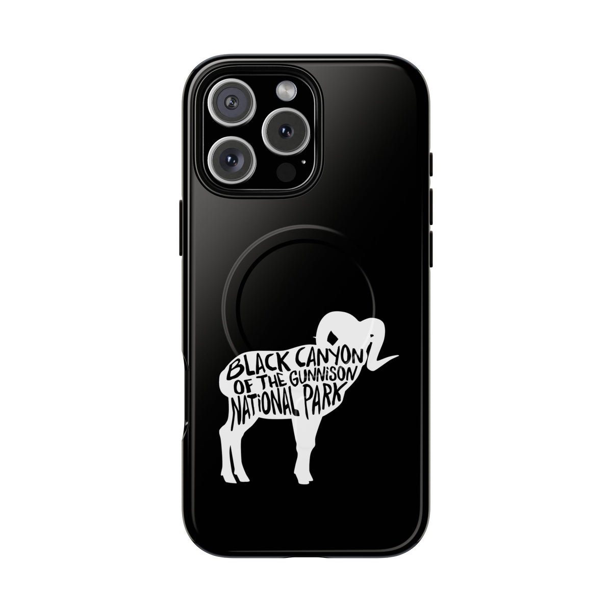 Black Canyon of the Gunnison National Park iPhone Case with MagSafe - Bighorn Sheep Design