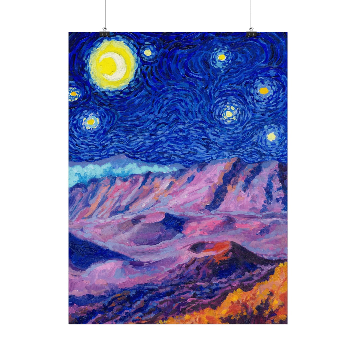 Haleakalā Park Starry Night Poster - Premium Textured Paper