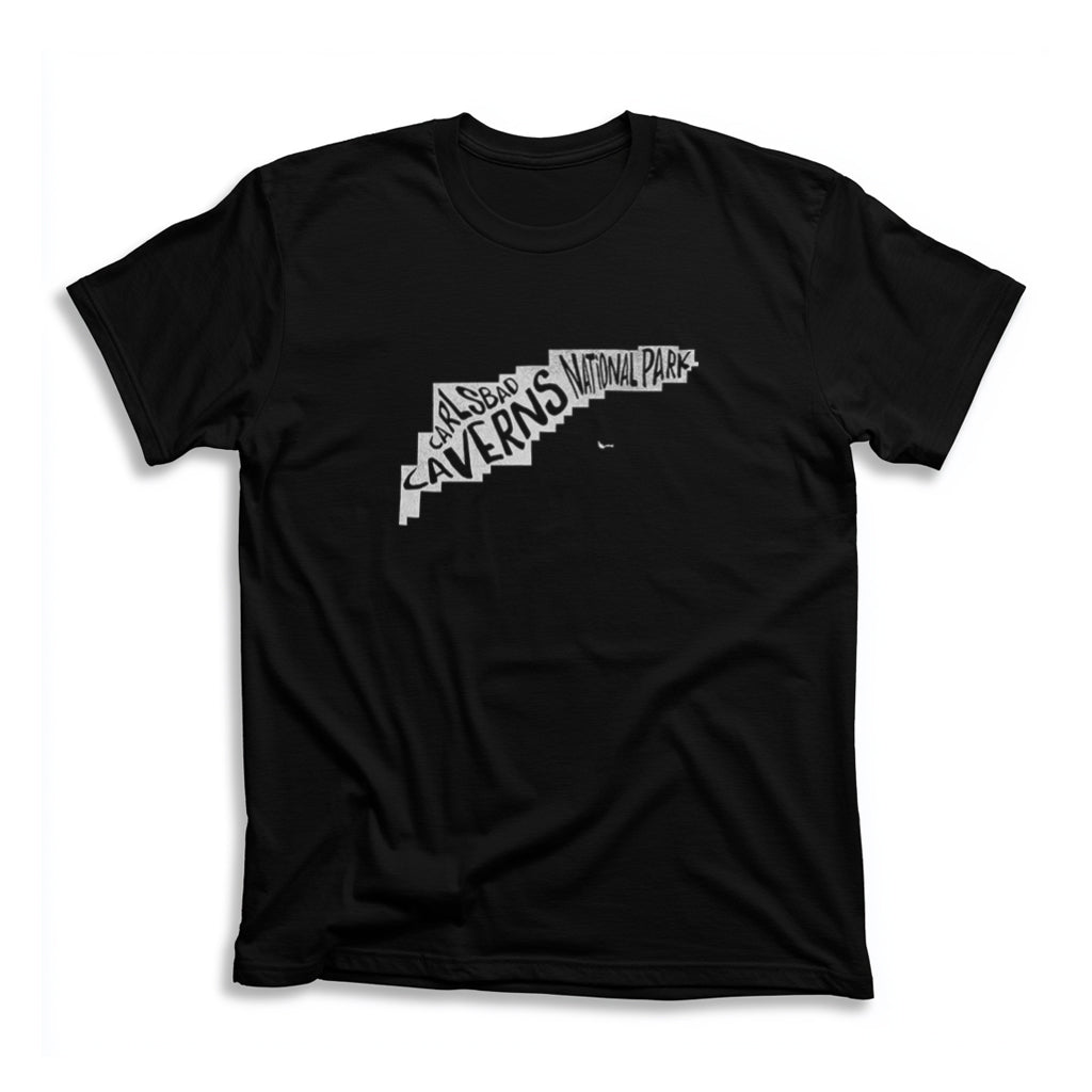 Carlsbad Caverns National Park T-Shirt - Map in Black