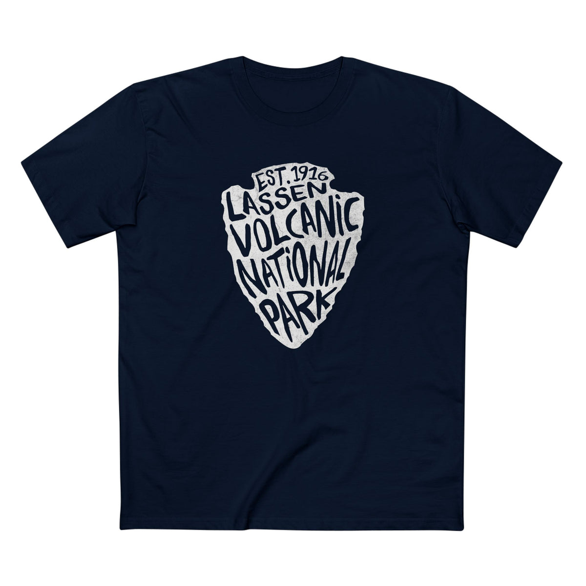 Lassen Volcanic National Park T-Shirt - Arrowhead Design in Navy