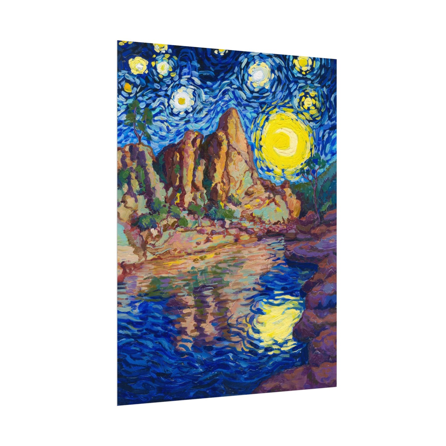 Pinnacles National Park Park Starry Night Poster - Premium Textured Paper