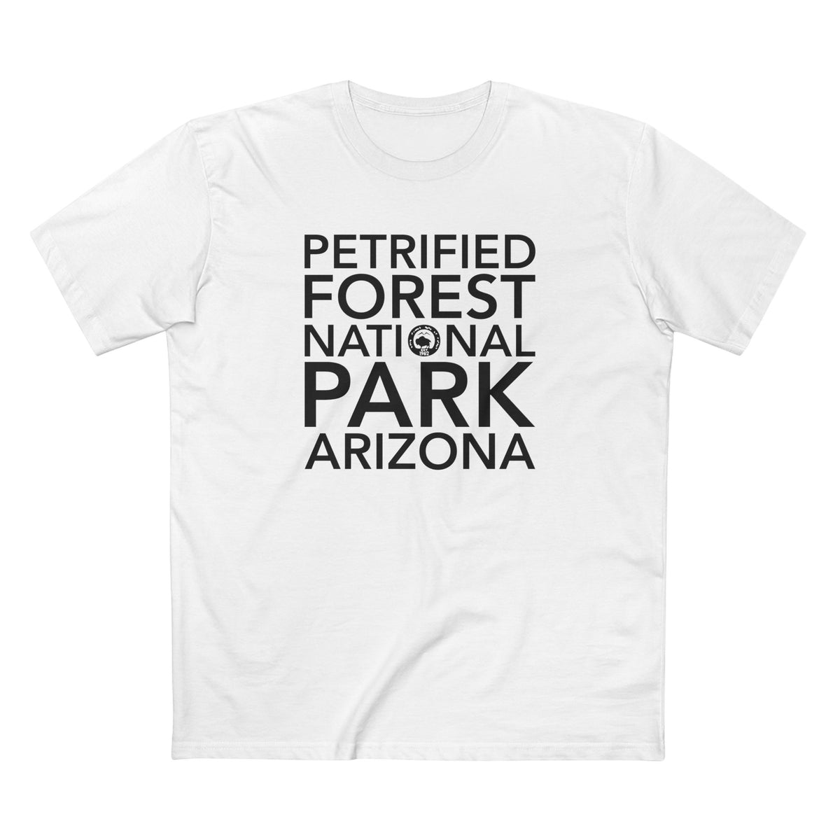 Petrified Forest National Park T-Shirt Block Text in White