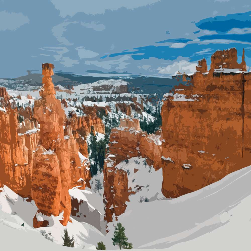 Bryce Canyon National Park Framed Canvas - WPA Poster