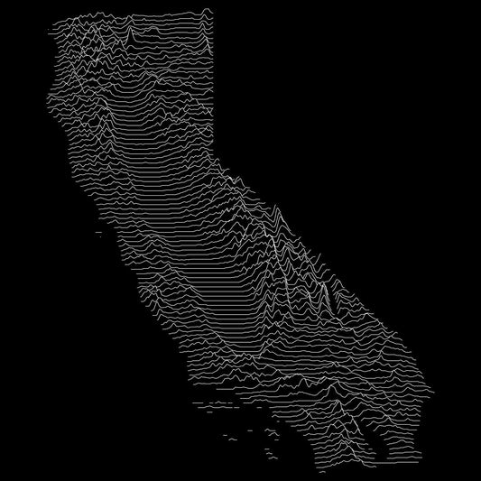 California T-Shirt - Topographical Lines