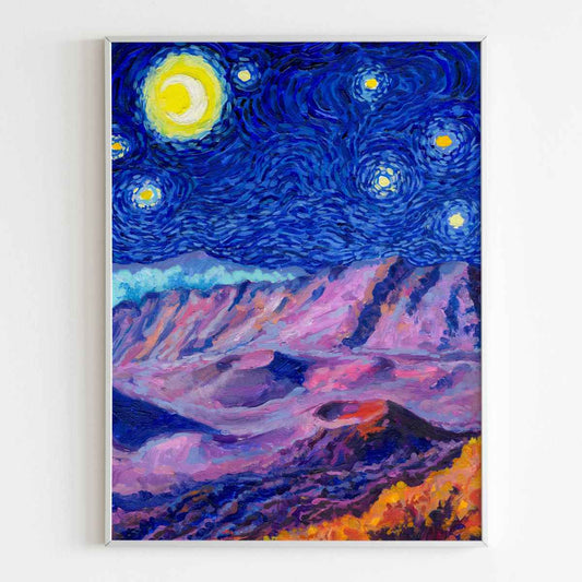 Haleakalā Park Starry Night Poster - Premium Textured Paper