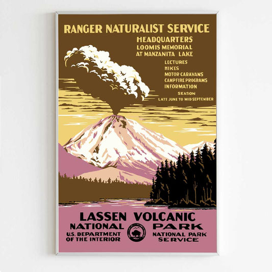 Lassen Volcanic National Park Poster - Vintage WPA Design