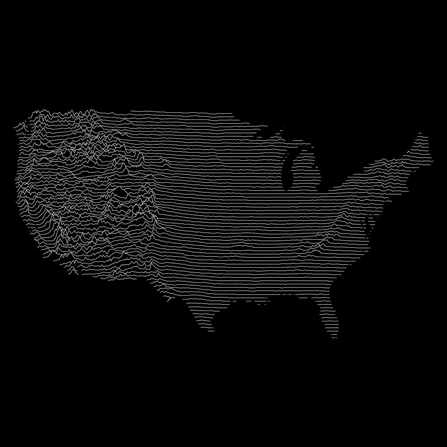 Contiguous USA T-Shirt - Topographical Lines