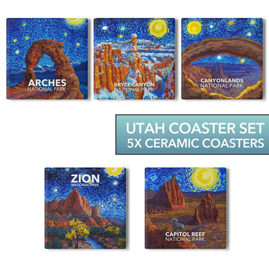 Utah Mighty Five Ceramic Coaster Bundle x5