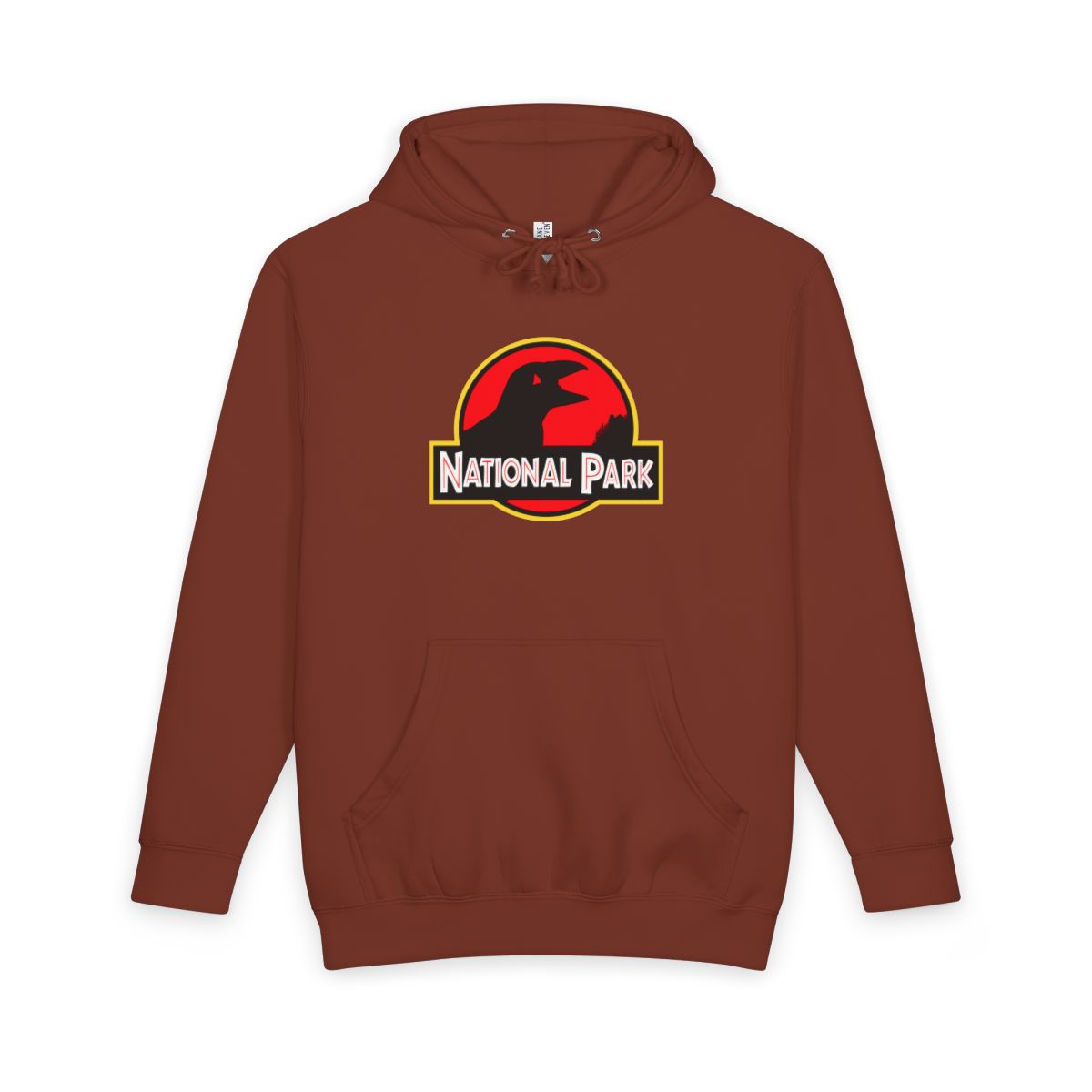 Paprika Acadia National Park hoodie, front view with parody logo