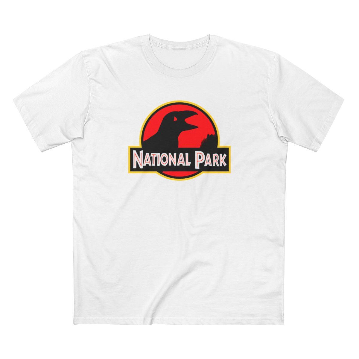 Acadia National Park T-Shirt - Puffin Parody Logo in White