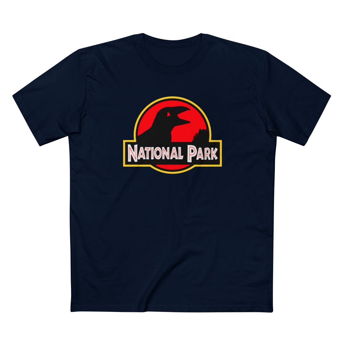 Acadia National Park T-Shirt - Puffin Parody Logo in Navy