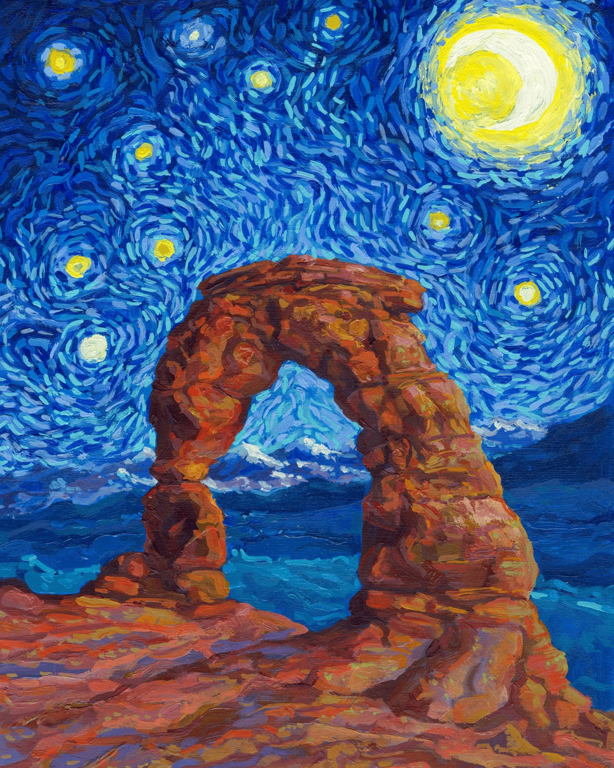 Full artwork for the Arches National Park 1000-piece Starry Night jigsaw puzzle