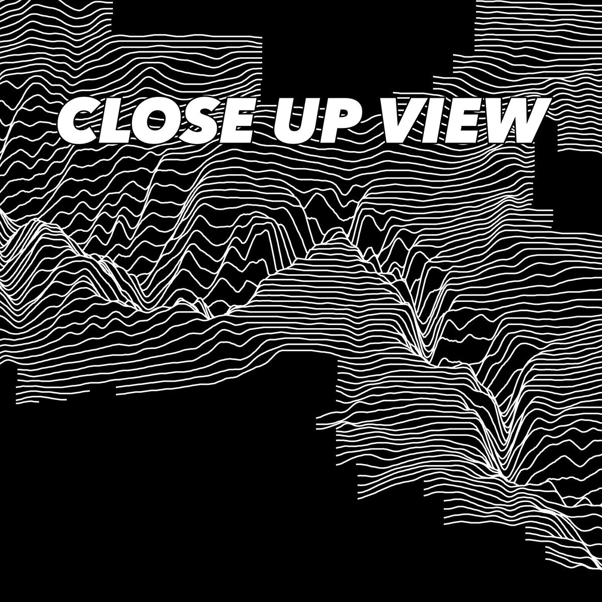 Close-up view of the Black Canyon of the Gunnison National Park poster artwork, showing white topographic elevation lines on black