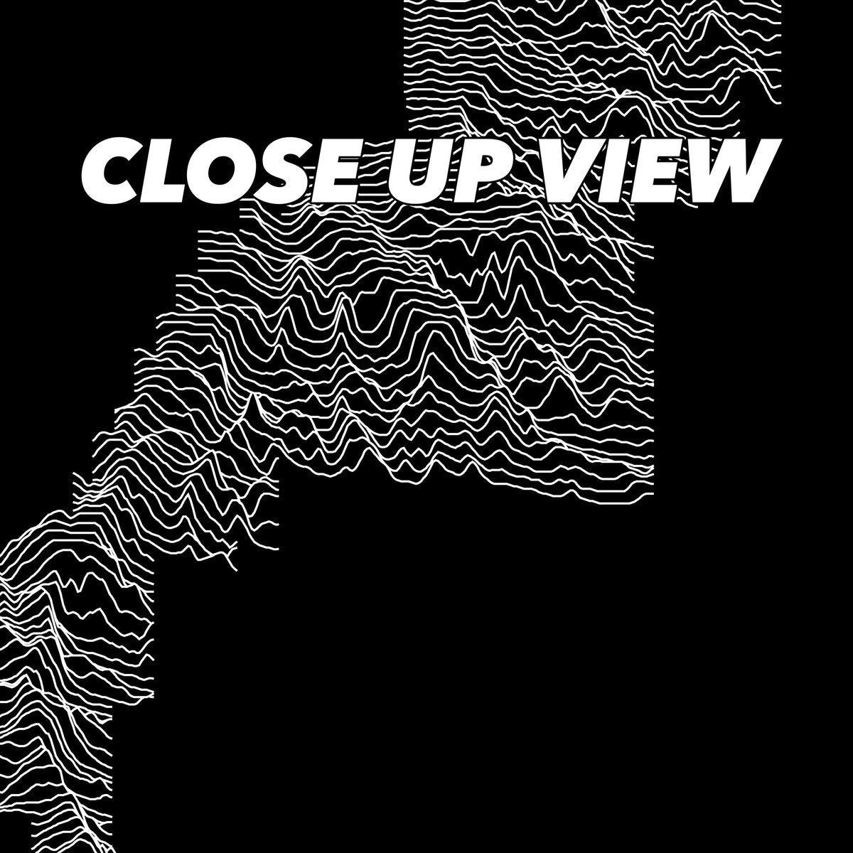 Close-up view of the Bryce Canyon National Park poster artwork, showing white topographic elevation lines on black