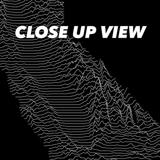 Close-up view of the California poster artwork, showing white topographic elevation lines on black
