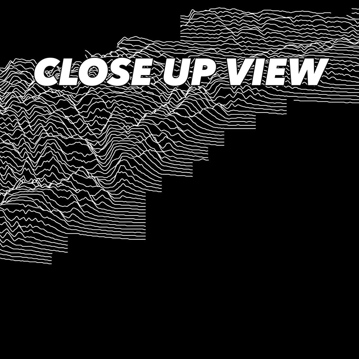 Close-up view of the Carlsbad Caverns National Park poster artwork, showing white topographic elevation lines on black
