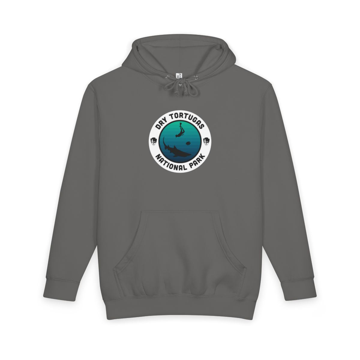 Storm Dry Tortugas National Park hoodie, front view with round emblem design