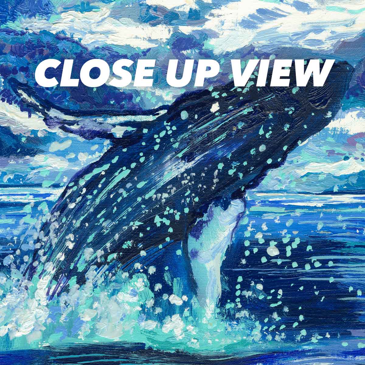Close-up view of the Glacier Bay National Park Starry Night poster artwork, showing colorful Van Gogh-inspired brushwork